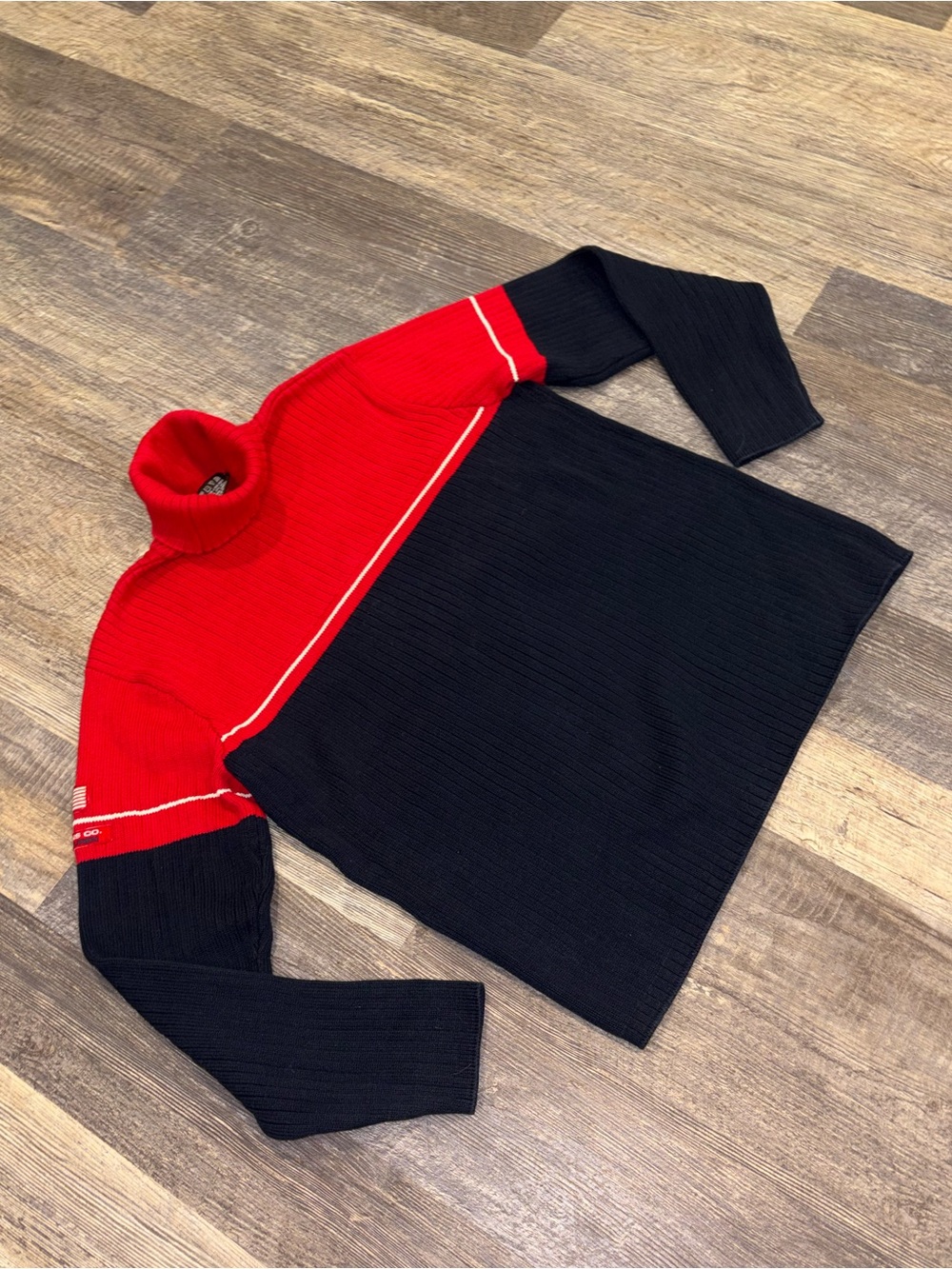Vintage Polo Jeans Co. Ralph Lauren Colorblock Knit Turtleneck Sweater - Picture 2 of 8